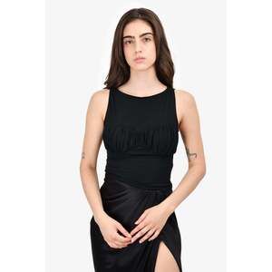 LPA Black Cotton Ruched Bust Tank Top Size XXS